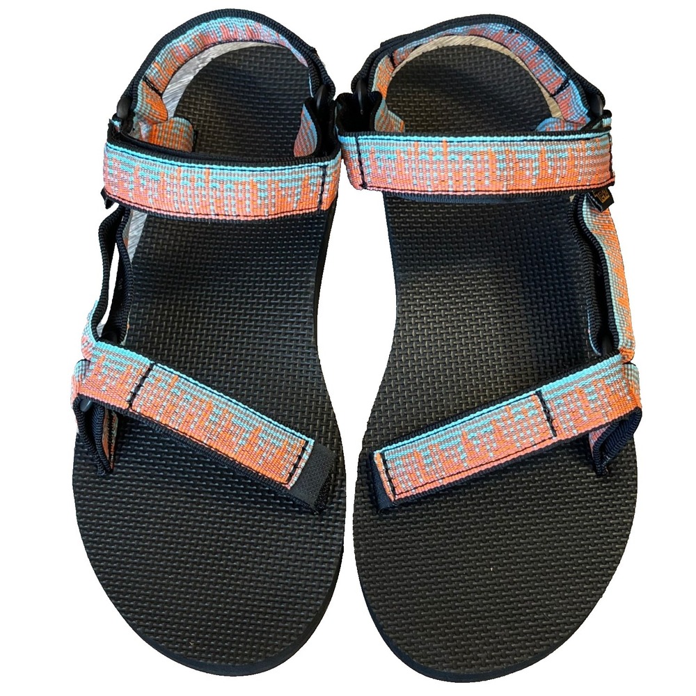 NWOB Teva Original Universal Sandals Vibrant Blue Orange Womens 9 UK 7‎ EU 40